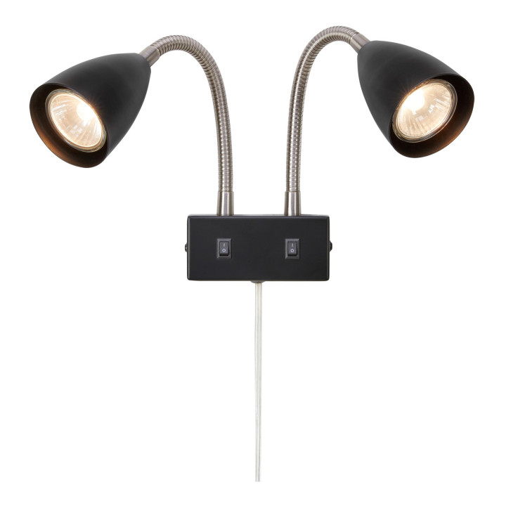 Бра Markslojd 108901 CIRO Wall 2L Black/Steel · Markslojd · markslojd-108901