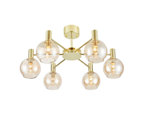 Люстра Markslojd 109152 AMBRA Ceiling 6L Brass/Amber