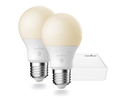 Лампа світлодіодна Nordlux 2070062701 Smart StartKit EU 2xE27 WH, A60 7W 2200-6500K E27 (набір з 2шт.), 240°