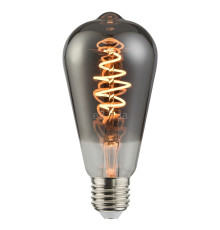 Лампа світлодіодна Nordlux 2080072747 E27 St64 Deco Dim Light Bulb Smoked, ST64 4.5W 1800K E27 Dimmable, 360°