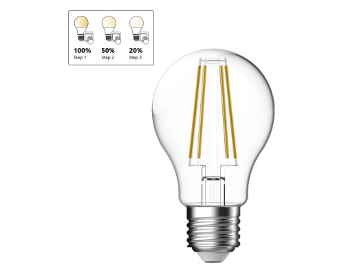 Лампа світлодіодна Nordlux 5251000221 Energetic E27 | A60 | Step-dim | 2700 Kelvin | 806 Lumen, A60 2700K E27