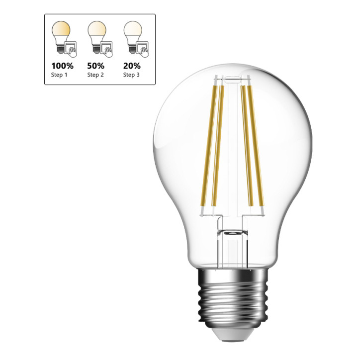 Лампа світлодіодна Nordlux 5251000221 Energetic E27 | A60 | Step-dim | 2700 Kelvin | 806 Lumen, A60 2700K E27 · Nordlux · nordlux-5251000221