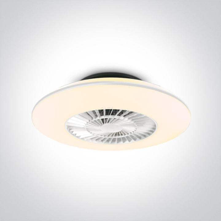 Люстра-вентилятор One Light 24002/W The Plafo Ceiling Fan, 30 Вт, 2600 лм, 3000-4000K-6000K · One Light · one-light-24002-w