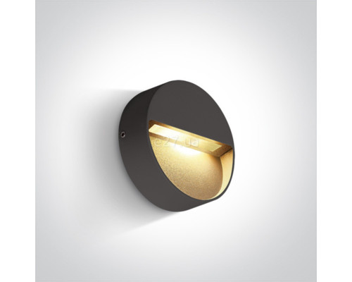 Настінний світильник One Light 67359/AN/W Round Indoor/Outdoor Wall Dark Lights Die cast, 3 Вт, 200 лм, 3000K
