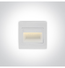 Настінний світильник One Light 68007/W/W Indoor Square Wall Recessed, 1.5 Вт, 100 лм, 3000K