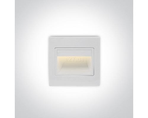 Настінний світильник One Light 68007/W/W Indoor Square Wall Recessed, 1.5 Вт, 100 лм, 3000K