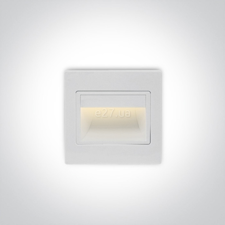 Настінний світильник One Light 68007/W/W Indoor Square Wall Recessed, 1.5 Вт, 100 лм, 3000K · One Light · one-light-68007-w-w