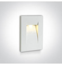 Настінний світильник One Light 68062/W/W Outdoor Dark Light Wall Recessed Die cast, 3.6 Вт, 100 лм, 3000K