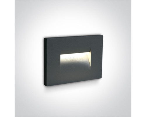 Настінний світильник One Light 68064/AN/W Outdoor Dark Light Wall Recessed Die cast, 3.6 Вт, 85 лм, 3000K