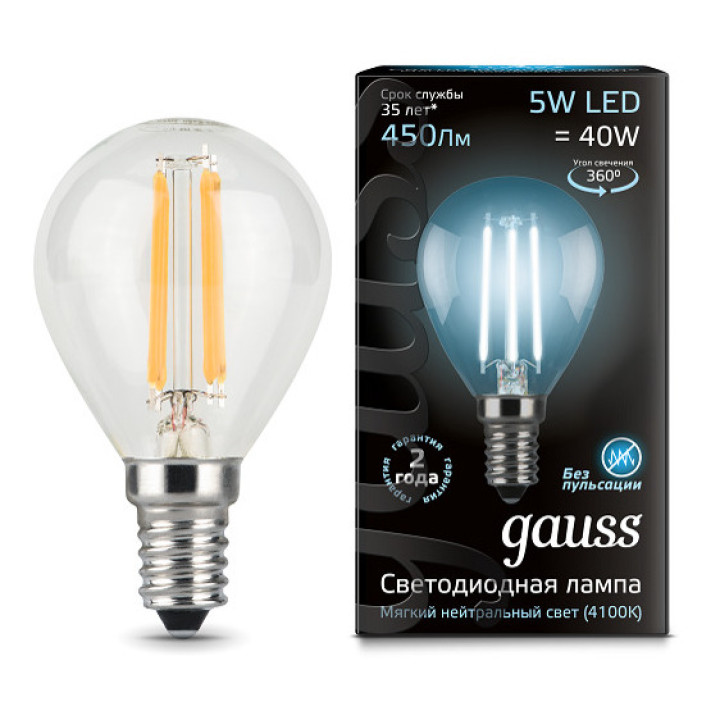 Лампа світлодіодна Outlet Gauss 105801205 , 5W E14 · Outlet · outlet-gauss-105801205
