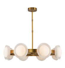 Люстра Quintiesse QN-ALONSO8-VBS-AR Alora Alonso Alonso 8 lt LED Chandelier Pendant Vintage Brass, 30 Вт, 760 лм, 3000К