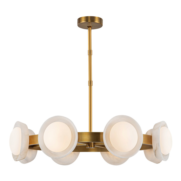 Люстра Quintiesse QN-ALONSO8-VBS-AR Alora Alonso Alonso 8 lt LED Chandelier Pendant Vintage Brass, 30 Вт, 760 лм, 3000К · Quintiesse · quintiesse-qn-alonso8-vbs-ar