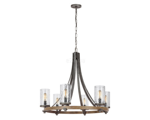 Люстра Quintiesse QN-ANGELO6 Feiss Angelo Angelo 6 Light Chandelier Distressed Weathered Oak & Slate Grey Metal