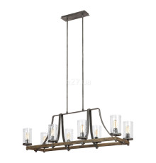 Люстра Quintiesse QN-ANGELO8-ISLE Feiss Angelo Angelo 8 Light Isle Chandelier Distressed Weathered Oak & Slate Grey Metal