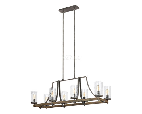 Люстра Quintiesse QN-ANGELO8-ISLE Feiss Angelo Angelo 8 Light Isle Chandelier Distressed Weathered Oak & Slate Grey Metal
