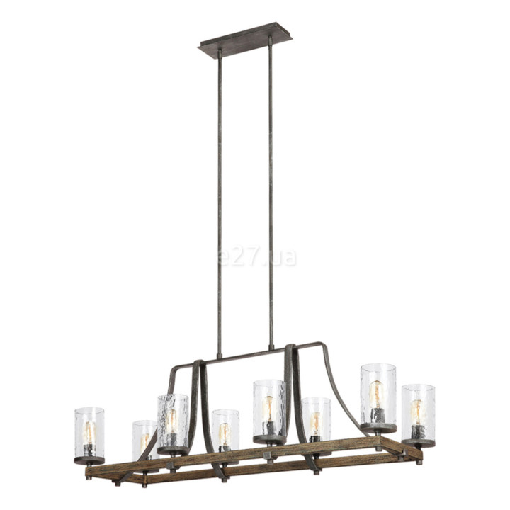 Люстра Quintiesse QN-ANGELO8-ISLE Feiss Angelo Angelo 8 Light Isle Chandelier Distressed Weathered Oak & Slate Grey Metal · Quintiesse · quintiesse-qn-angelo8-isle