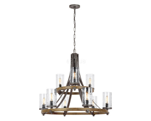 Люстра Quintiesse QN-ANGELO9 Feiss Angelo Angelo 9 Light Chandelier Distressed Weathered Oak & Slate Grey Metal