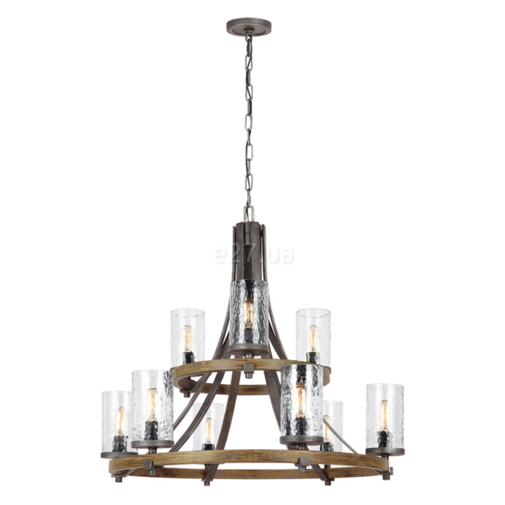 Люстра Quintiesse QN-ANGELO9 Feiss Angelo Angelo 9 Light Chandelier Distressed Weathered Oak & Slate Grey Metal · Quintiesse · quintiesse-qn-angelo9