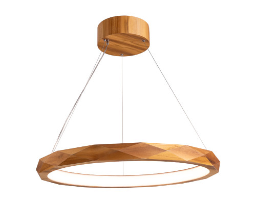 Підвісний світильник Quintiesse QN-ANGULAR-RING-LED-80-TEAK Accord Angular Angular LED Pendant Light Teak Veneer, 29 Вт, 1685 лм, 3000К