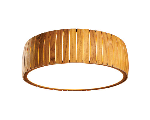 Люстра Quintiesse QN-BARREL-F-LED-50-TEAK Accord Barrel Barrel LED Flush Mount Teak Veneer, 17 Вт, 615 лм, 3000К