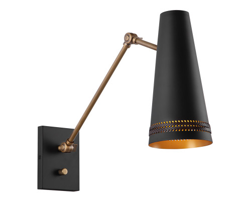 Бра Quintiesse QN-BRICKELL-1WB-MBHL Alora Brickell Brickell 1 lt Adjustable Wall Light Matte Black