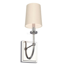 Бра Quintiesse QN-FELIXSTOWE1-C Feiss Felixstowe Felixstowe 1 Light Wall Light Polished Chrome, Scallop Faux Silk Shade