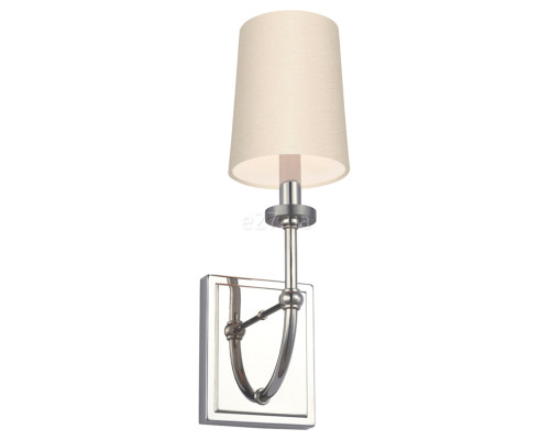 Бра Quintiesse QN-FELIXSTOWE1-C Feiss Felixstowe Felixstowe 1 Light Wall Light Polished Chrome, Scallop Faux Silk Shade