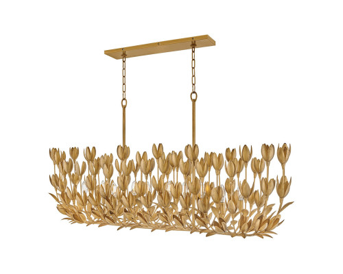 Люстра Quintiesse QN-FLORA10-GD Hinkley Flora Flora 10 lt Linear Chandelier Burnished Gold
