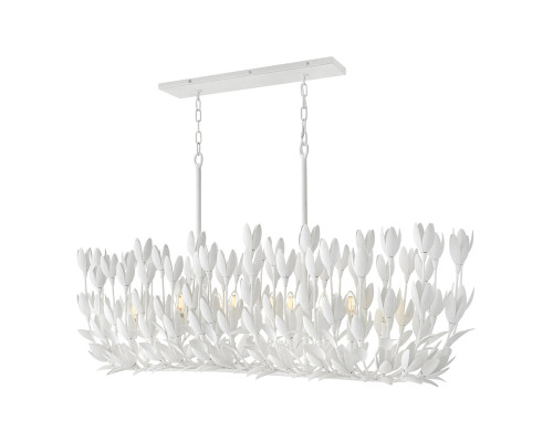 Люстра Quintiesse QN-FLORA10-WHT Hinkley Flora Flora 10 lt Linear Chandelier Textured Plaster