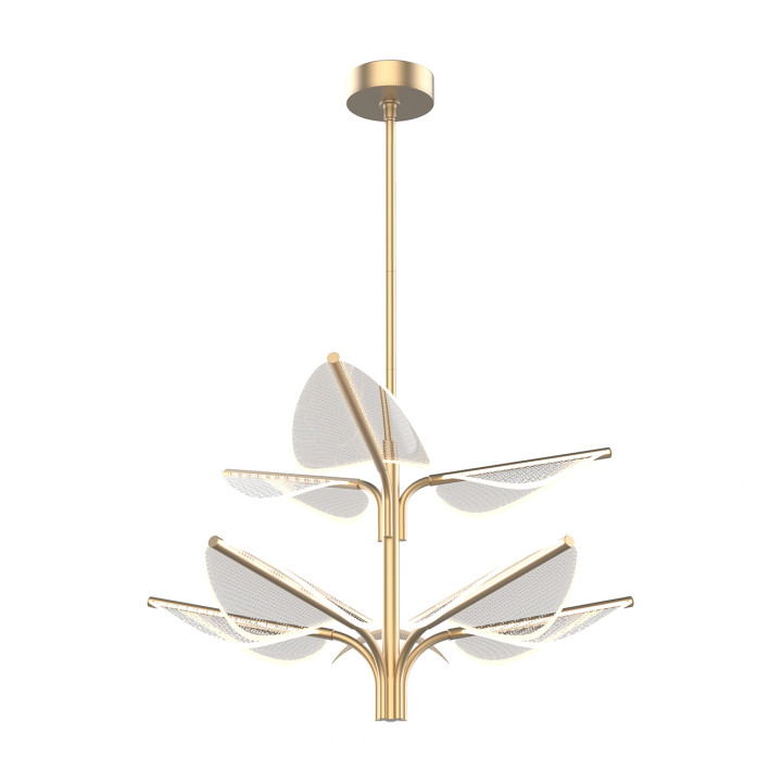 Люстра Quintiesse QN-FLORIANA-8P-L-NBR Alora Floriana Floriana 8 Leaf LED Chandelier Large Natural Brass, 62 Вт, 1818 лм, 3000К · Quintiesse · quintiesse-qn-floriana-8p-l-nbr