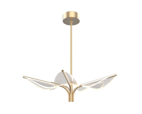 Люстра Quintiesse QN-FLORIANA-P-S-NBR Alora Floriana Floriana 5 Leaf LED Chandelier Small Natural Brass, 38 Вт, 1300 лм, 3000К