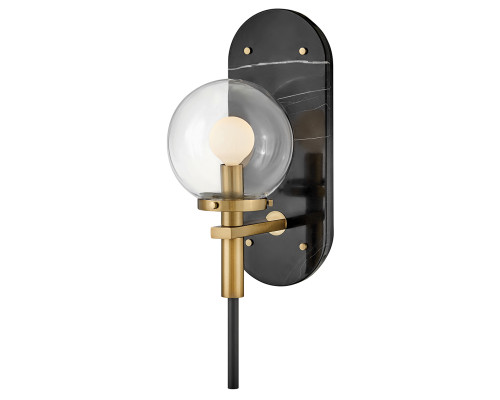 Бра Quintiesse QN-GILDA-WB1-BK Hinkley Gilda Gilda 1 lt Wall Light Black with Heritage Brass accents