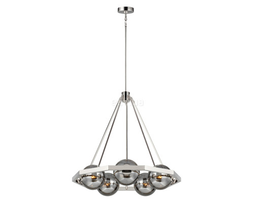 Люстра Quintiesse QN-HARPER5 Feiss Harper Harper 5 Light Chandelier Polished Nickel