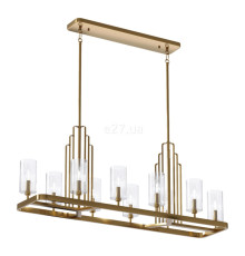 Люстра Quintiesse QN-KIMROSE10-BNB Kichler Kimrose Kimrose 10 Light Linear Chandelier Brushed Natural Brass