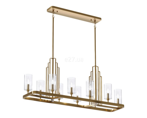 Люстра Quintiesse QN-KIMROSE10-BNB Kichler Kimrose Kimrose 10 Light Linear Chandelier Brushed Natural Brass