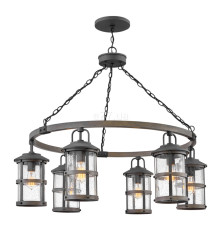Люстра Quintiesse QN-LAKEHOUSE6-P-DZ Hinkley Lakehouse Lakehouse 6 Light Outdoor Chandelier Aged Zinc with Driftwood Grey