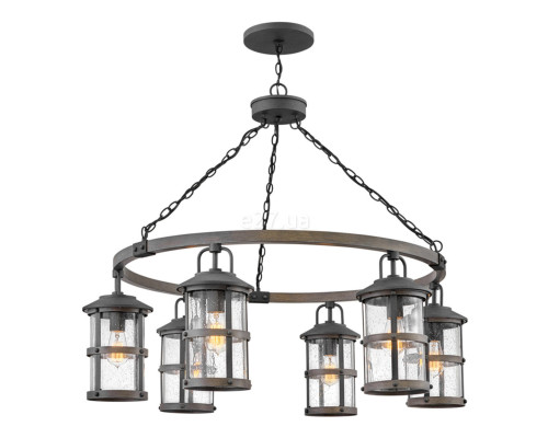 Люстра Quintiesse QN-LAKEHOUSE6-P-DZ Hinkley Lakehouse Lakehouse 6 Light Outdoor Chandelier Aged Zinc with Driftwood Grey