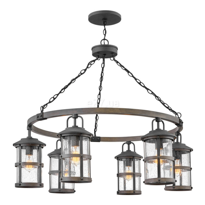 Люстра Quintiesse QN-LAKEHOUSE6-P-DZ Hinkley Lakehouse Lakehouse 6 Light Outdoor Chandelier Aged Zinc with Driftwood Grey · Quintiesse · quintiesse-qn-lakehouse6-p-dz