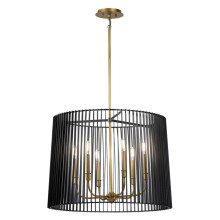 Підвісний світильник Quintiesse QN-LINARA-6P-BK Kichler Linara Linara 6 Light Chandelier/Pendant Black & Natural Brass · Quintiesse · quintiesse-qn-linara-6p-bk