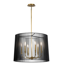 Підвісний світильник Quintiesse QN-LINARA-6P-BK Kichler Linara Linara 6 Light Chandelier/Pendant Black & Natural Brass
