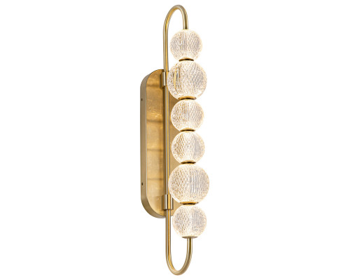 Бра Quintiesse QN-MARNI-6WB-NBR Alora Marni Marni 6 Head LED Wall Light Natural Brass, 24 Вт, 1325 лм, 3000К