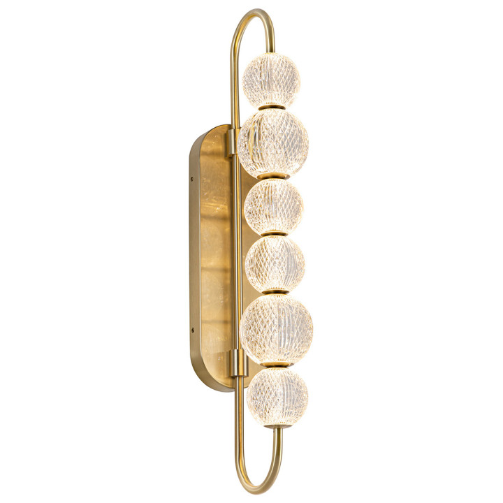 Бра Quintiesse QN-MARNI-6WB-NBR Alora Marni Marni 6 Head LED Wall Light Natural Brass, 24 Вт, 1325 лм, 3000К · Quintiesse · quintiesse-qn-marni-6wb-nbr