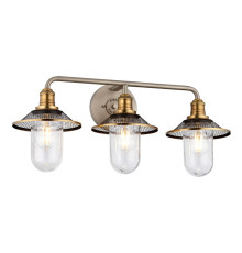 Бра Quintiesse QN-RIGBY3-BATH-AN Hinkley Rigby Rigby 3 Light Wall Light Antique Nickel & Heritage Brass