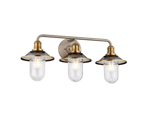 Бра Quintiesse QN-RIGBY3-BATH-AN Hinkley Rigby Rigby 3 Light Wall Light Antique Nickel & Heritage Brass