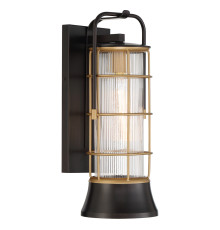 Бра Quintiesse QN-RIVAMAR-M-BLK-GD Eurofase Rivamar Rivamar 1 Lt Outdoor Wall Light Medium Black and Gold