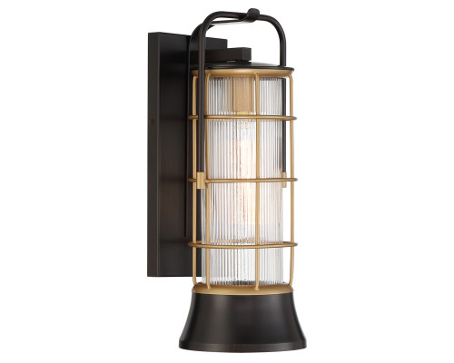 Бра Quintiesse QN-RIVAMAR-M-BLK-GD Eurofase Rivamar Rivamar 1 Lt Outdoor Wall Light Medium Black and Gold