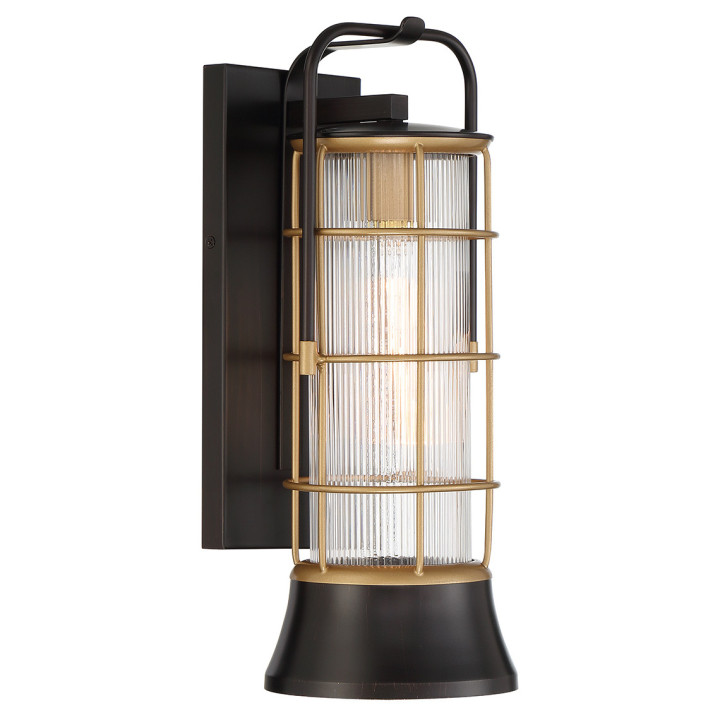 Бра Quintiesse QN-RIVAMAR-M-BLK-GD Eurofase Rivamar Rivamar 1 Lt Outdoor Wall Light Medium Black and Gold · Quintiesse · quintiesse-qn-rivamar-m-blk-gd