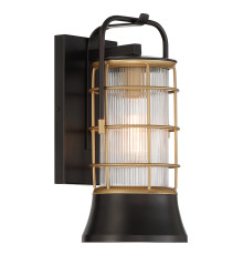 Бра Quintiesse QN-RIVAMAR-S-BLK-GD Eurofase Rivamar Rivamar 1 Lt Outdoor Wall Light Small Black and Gold
