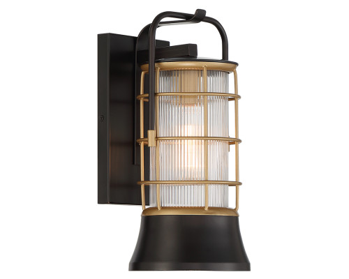 Бра Quintiesse QN-RIVAMAR-S-BLK-GD Eurofase Rivamar Rivamar 1 Lt Outdoor Wall Light Small Black and Gold
