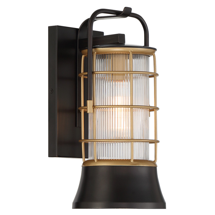Бра Quintiesse QN-RIVAMAR-S-BLK-GD Eurofase Rivamar Rivamar 1 Lt Outdoor Wall Light Small Black and Gold · Quintiesse · quintiesse-qn-rivamar-s-blk-gd
